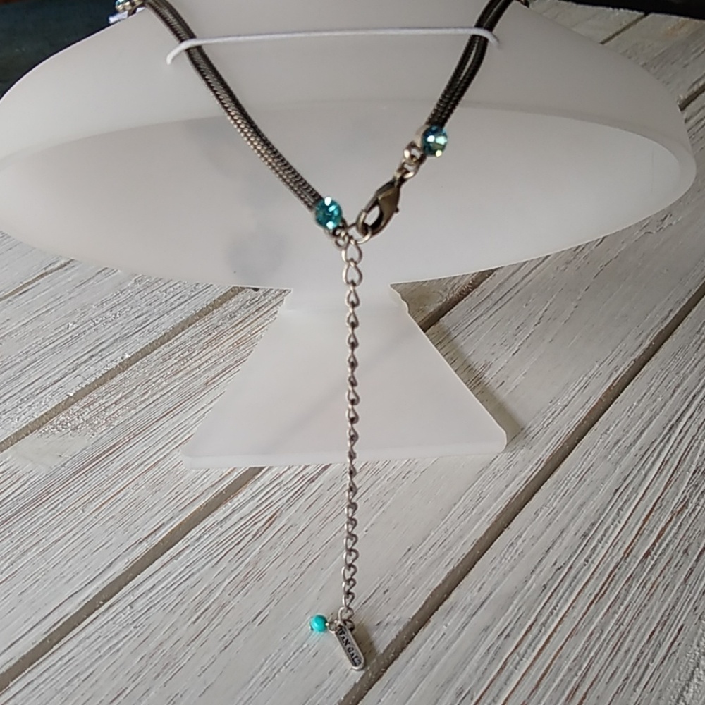 Aqua Swarovski Crystal/Turq SP ❤️ NECKLACE - Picture 8 of 8